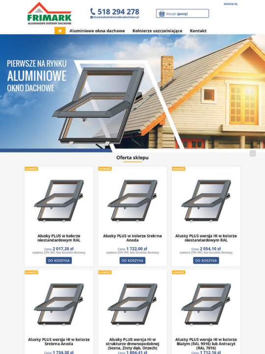 Strona internetowa www.AluminioweOknaDachowe.pl